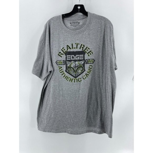 RealTree Edge Men's Gray Short Sleeve T Shirt Tee Authentic Camo XL Hunting - Picture 2 of 8